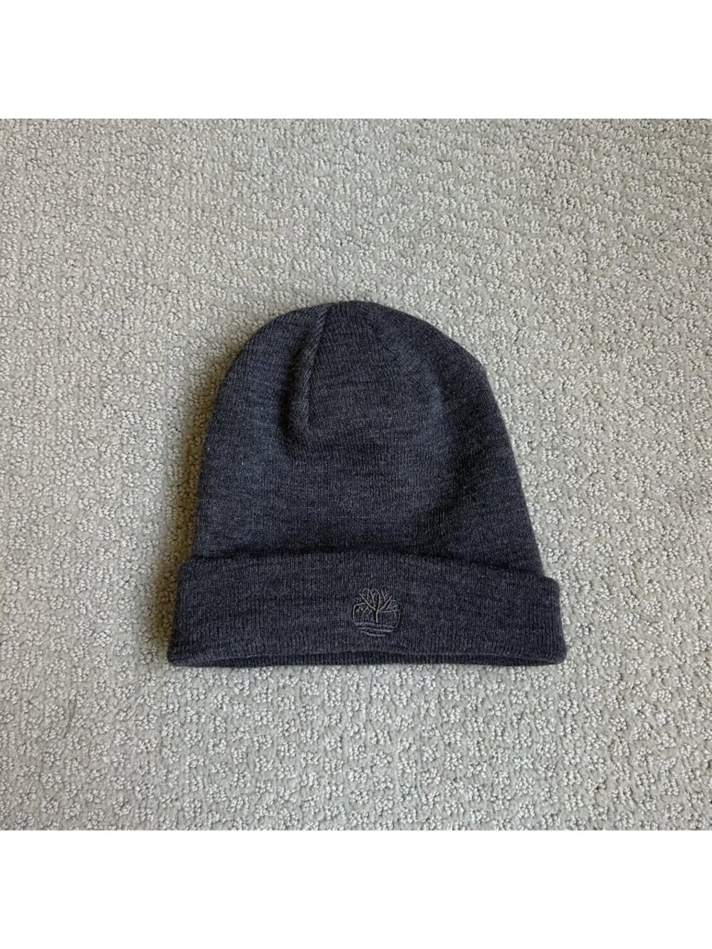 Timberland Men’s Logo Cuff Watch Cap Beanie Winter Hat Gray Grey One Size Hat